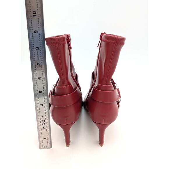 DV Dolce Vita Gavani Ankle Heel Boots Side Zip Women's Red Size US7 EU38 - Picture 4 of 16